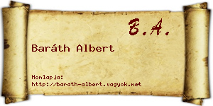 Baráth Albert névjegykártya