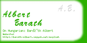 albert barath business card